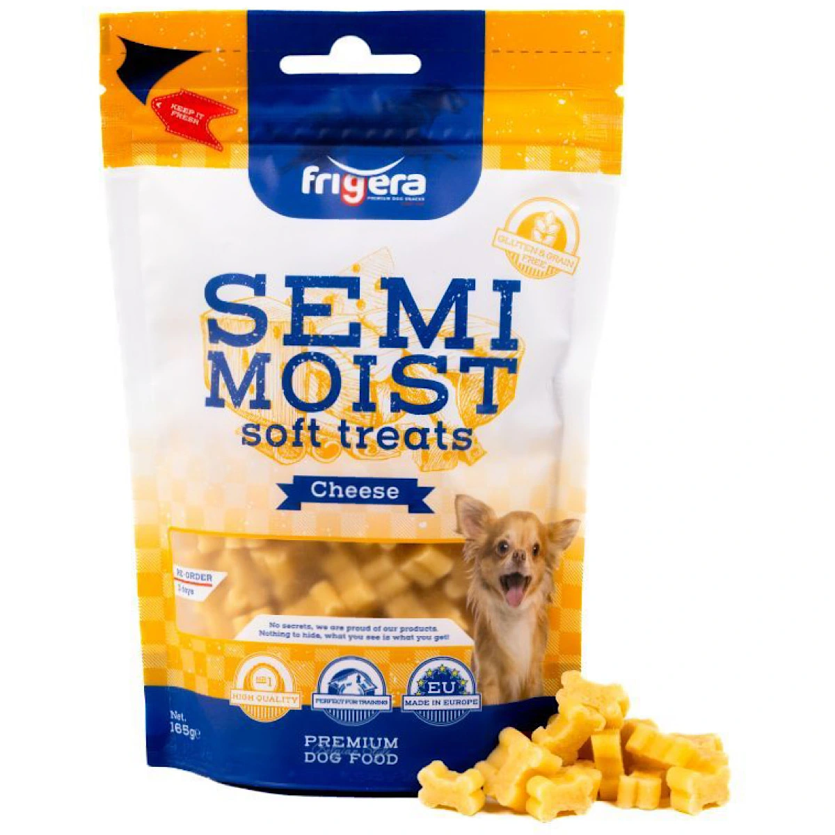 Semi-Moist Soft Glutenfri Ost 165 g - bløde hundesnacks